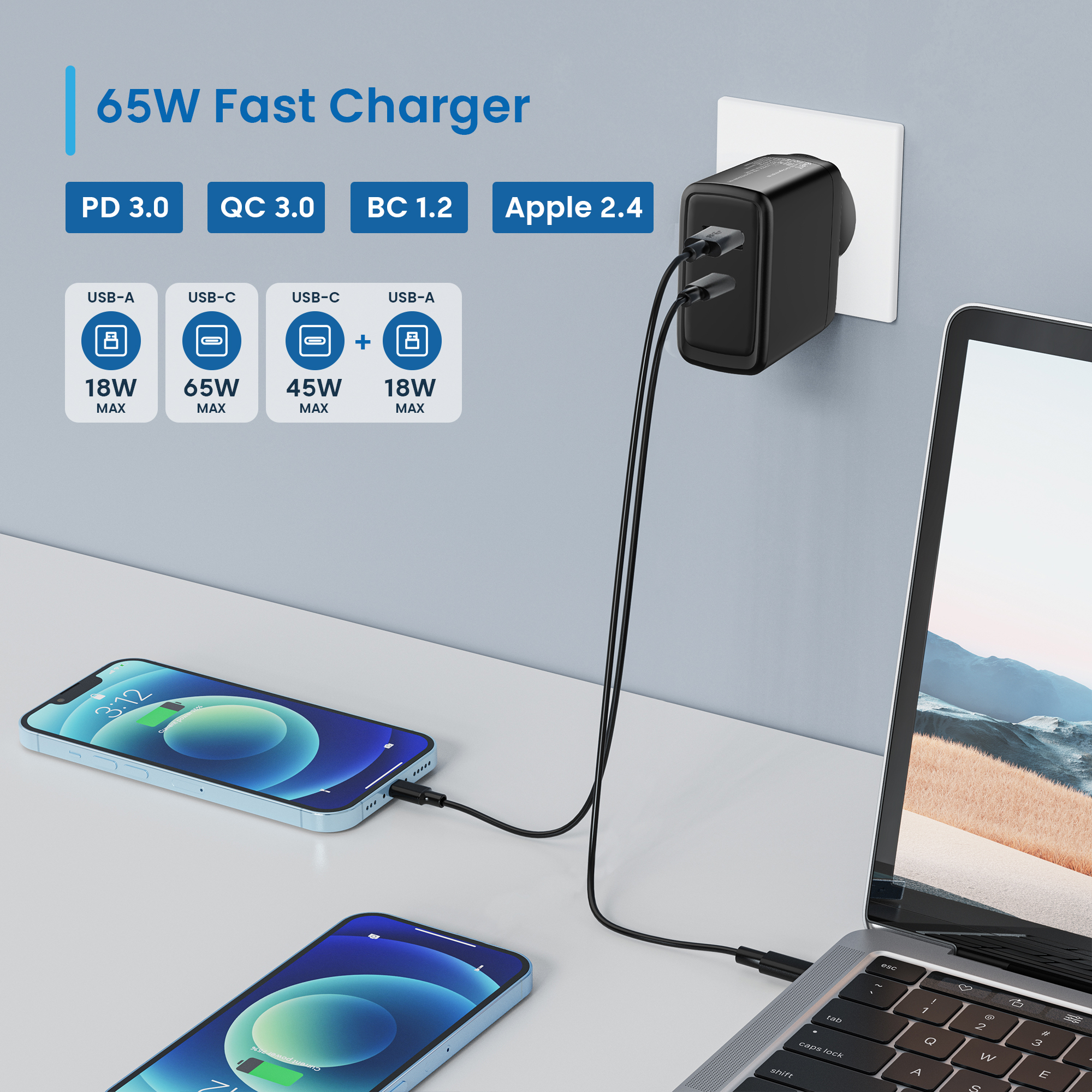 Ewent EW1330 mobile device charger Universal Black AC Fast charging Indoor – image 5