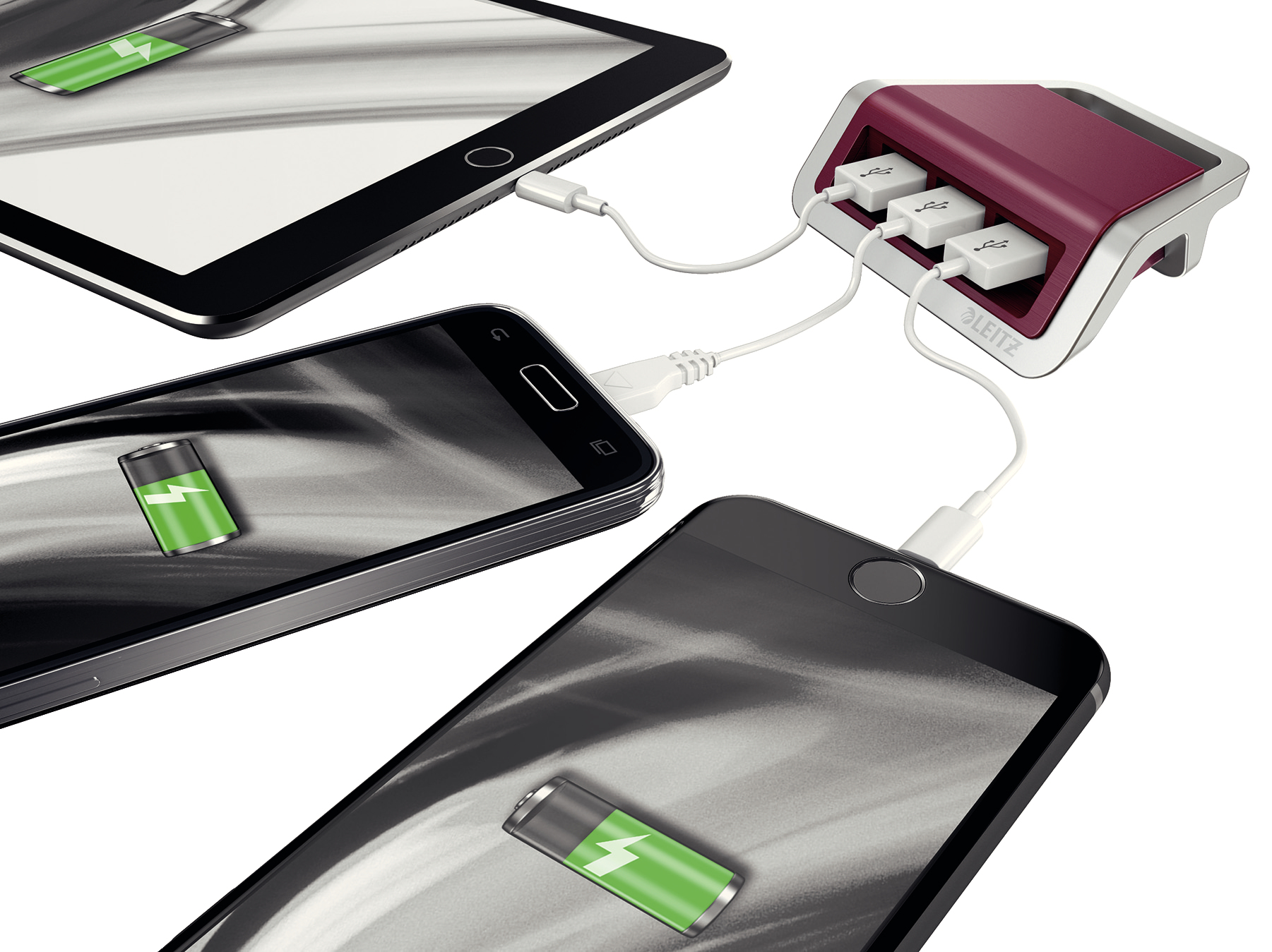 Leitz 62070028 mobile device charger Smartphone, Tablet Red, Silver AC Indoor – image 2