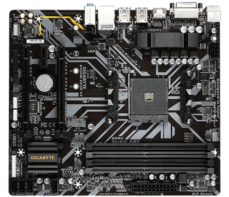 GIGABYTE B450M DS3H V2 (rev. 1.0) AMD B450 Разъем AM4 Микро ATX