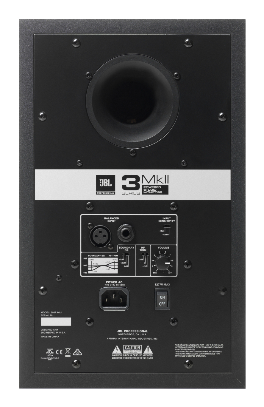 JBL 306P MkII 2-way Black Wired image 2