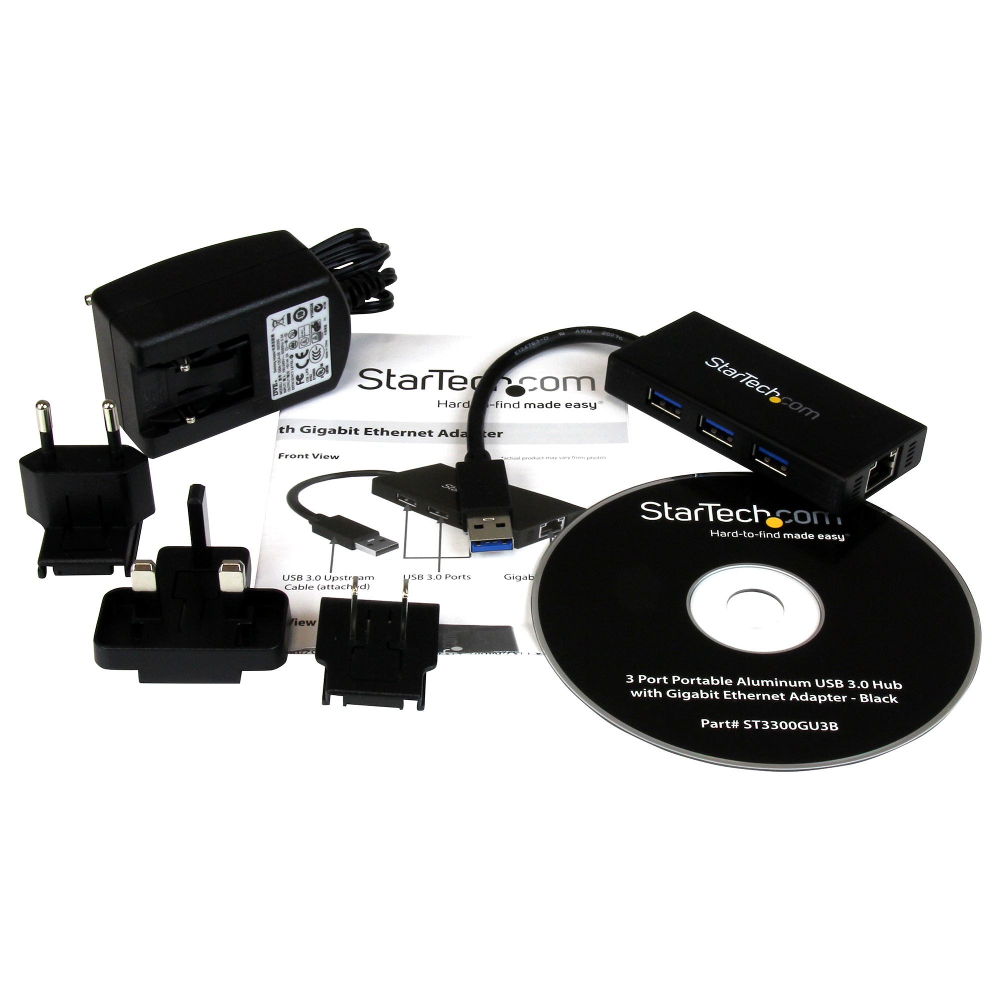 StarTech.com 3-Port Portable USB 3.0 Hub plus Gigabit Ethernet - 5Gbps - Aluminum with Built-in Cable - TAA – image 6