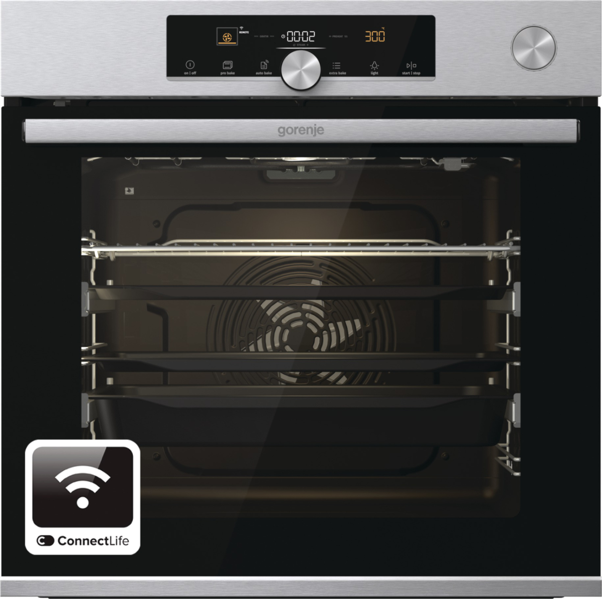 GORENJE BPSA6747A08XWI, Backofen (Einbaugerät, 77 l, 595 mm breit), Dampfgarfunktion