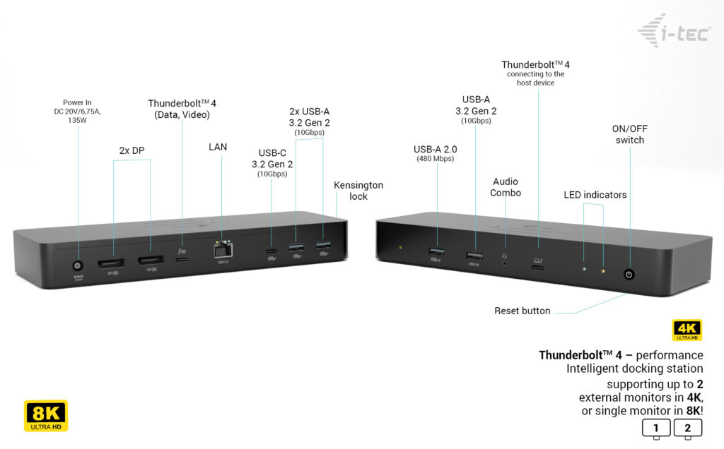 i-tec Thunderbolt 4 Intelligent Dual Display Docking Station + Power Delivery – image 5