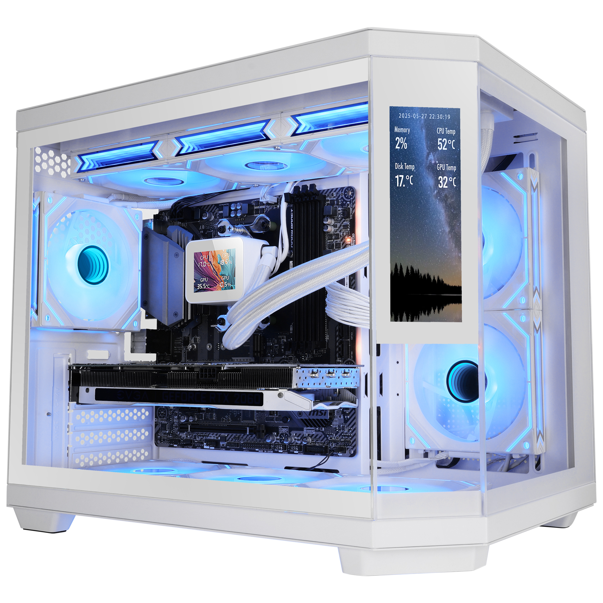 Mars Gaming MC3TCORELCDMW computer case Mini Tower White – image 1