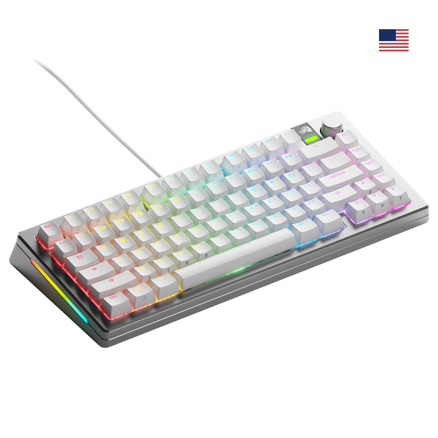 Glorious Gaming GMMK 3 PRO 75% Prebuilt tastiera USB QWERTY Inglese US Argento