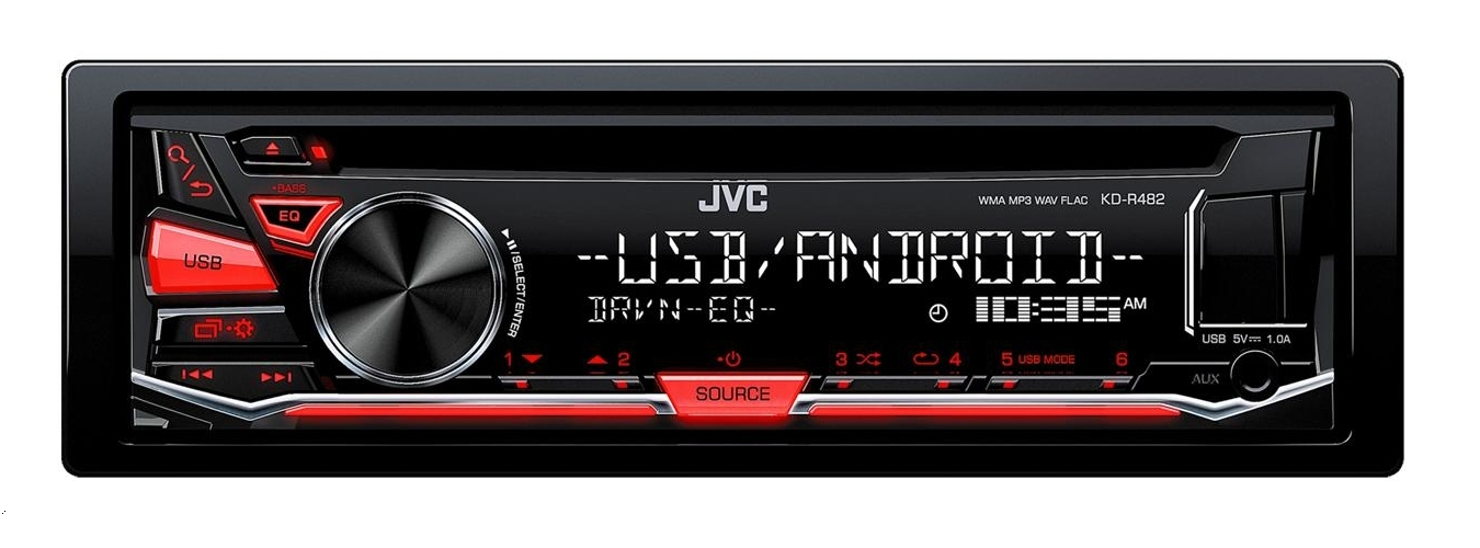 JVC KD-R482 car media receiver Black