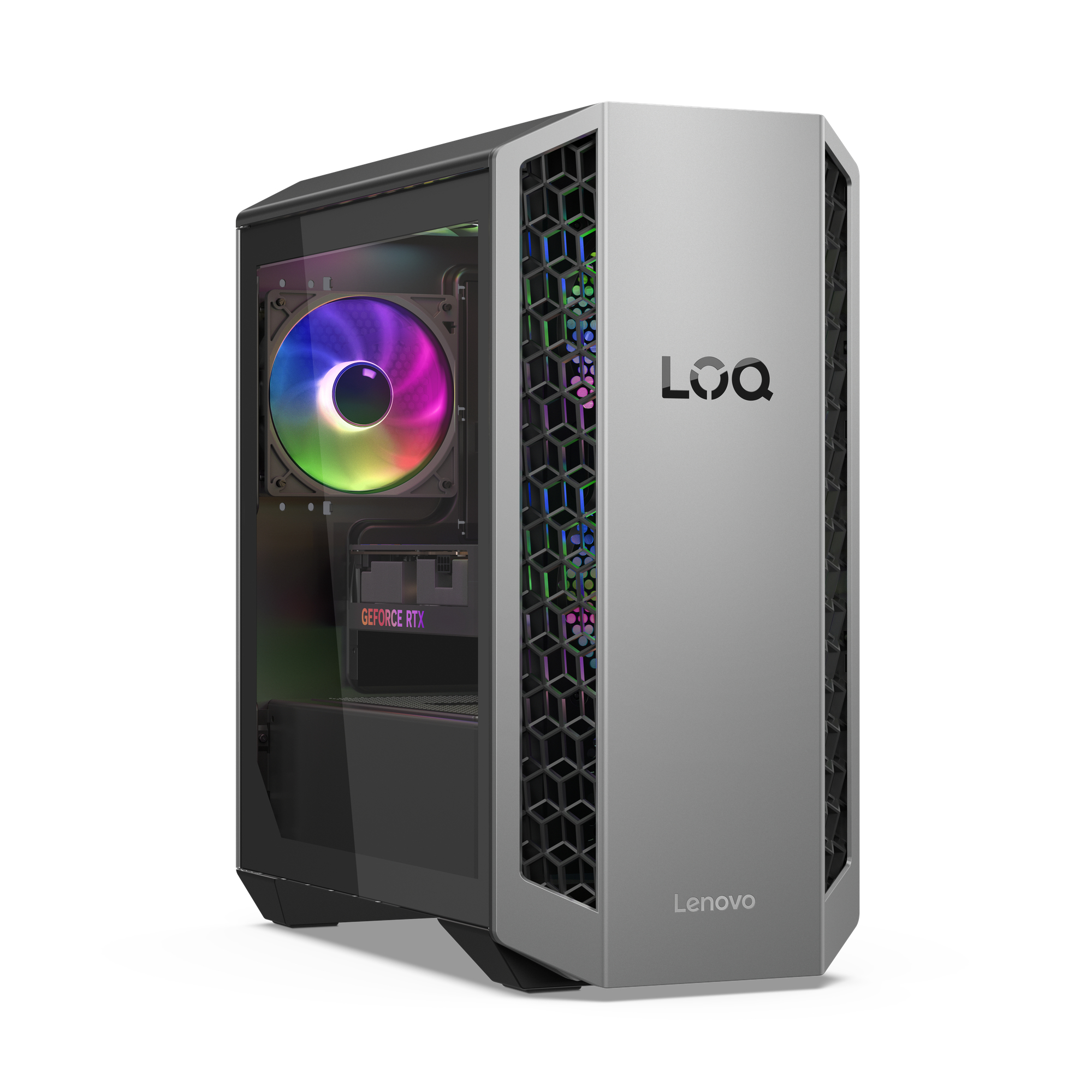 PC gaming - Lenovo LOQ Tower 26ADR10, AMD Ryzen™ 7 8745HX, 16GB RAM, 512GB SSD, GeForce RTX™ 5060, Windows 11 Home, Gris - imagen 4