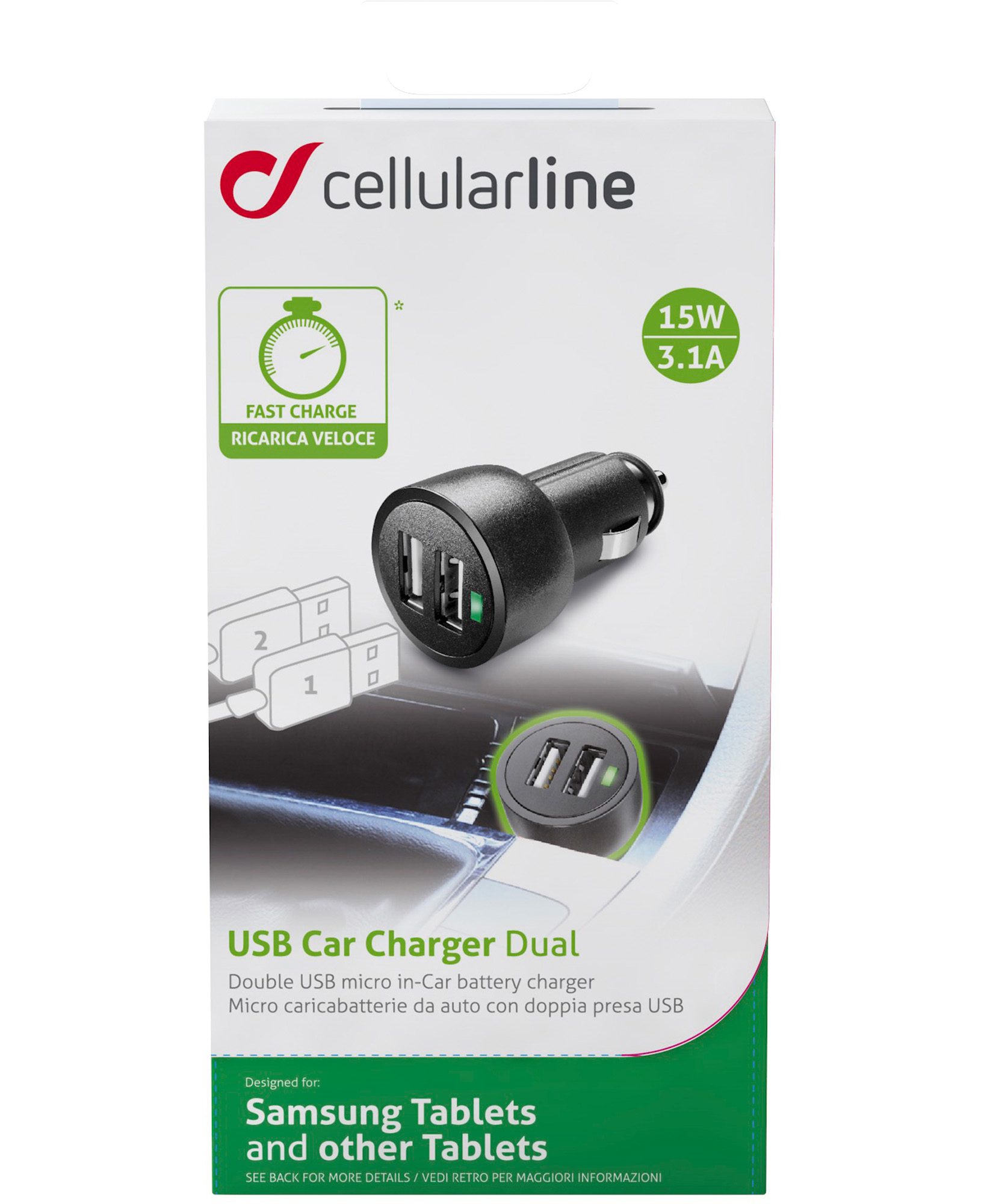 Cellularline USB Car Charger Dual Ultra - Tablets and Smartphones – image 2