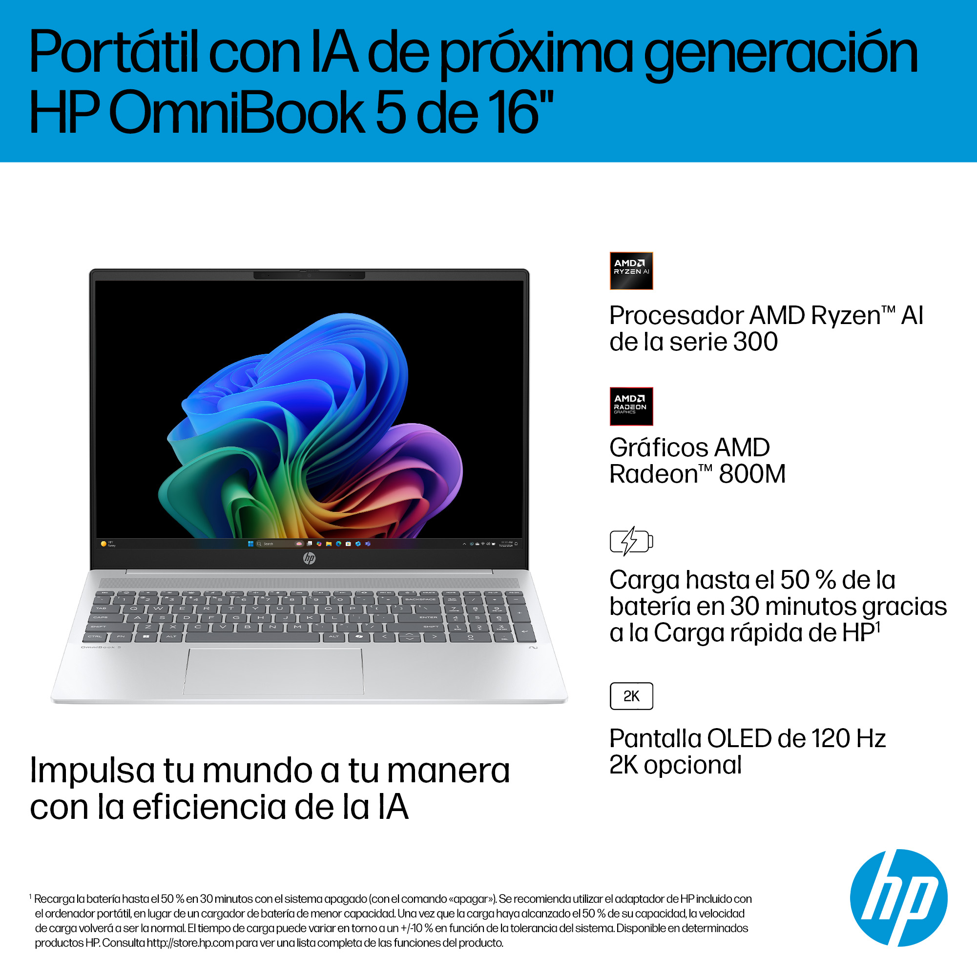 Portátil HP OmniBook 5 16-ag1010ns con 3 años de garantía - Con Inteligencia Artificial - imagen 5