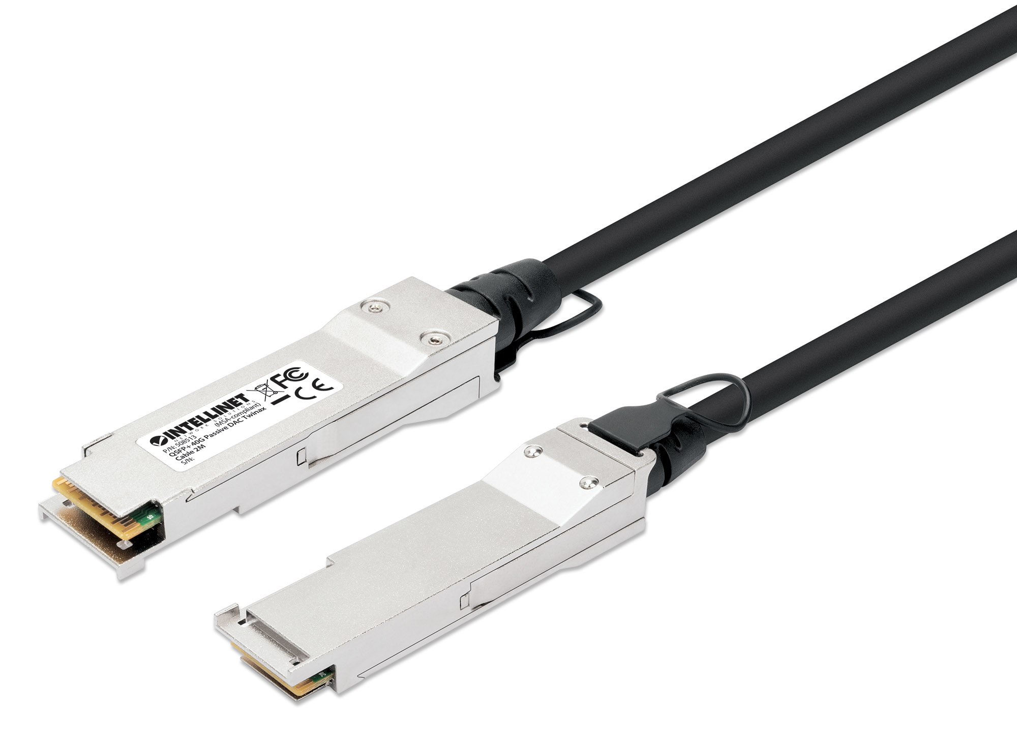 Intellinet 508513 cavo InfiniBand e in fibra ottica 2 m QSFP+ Nero, Argento