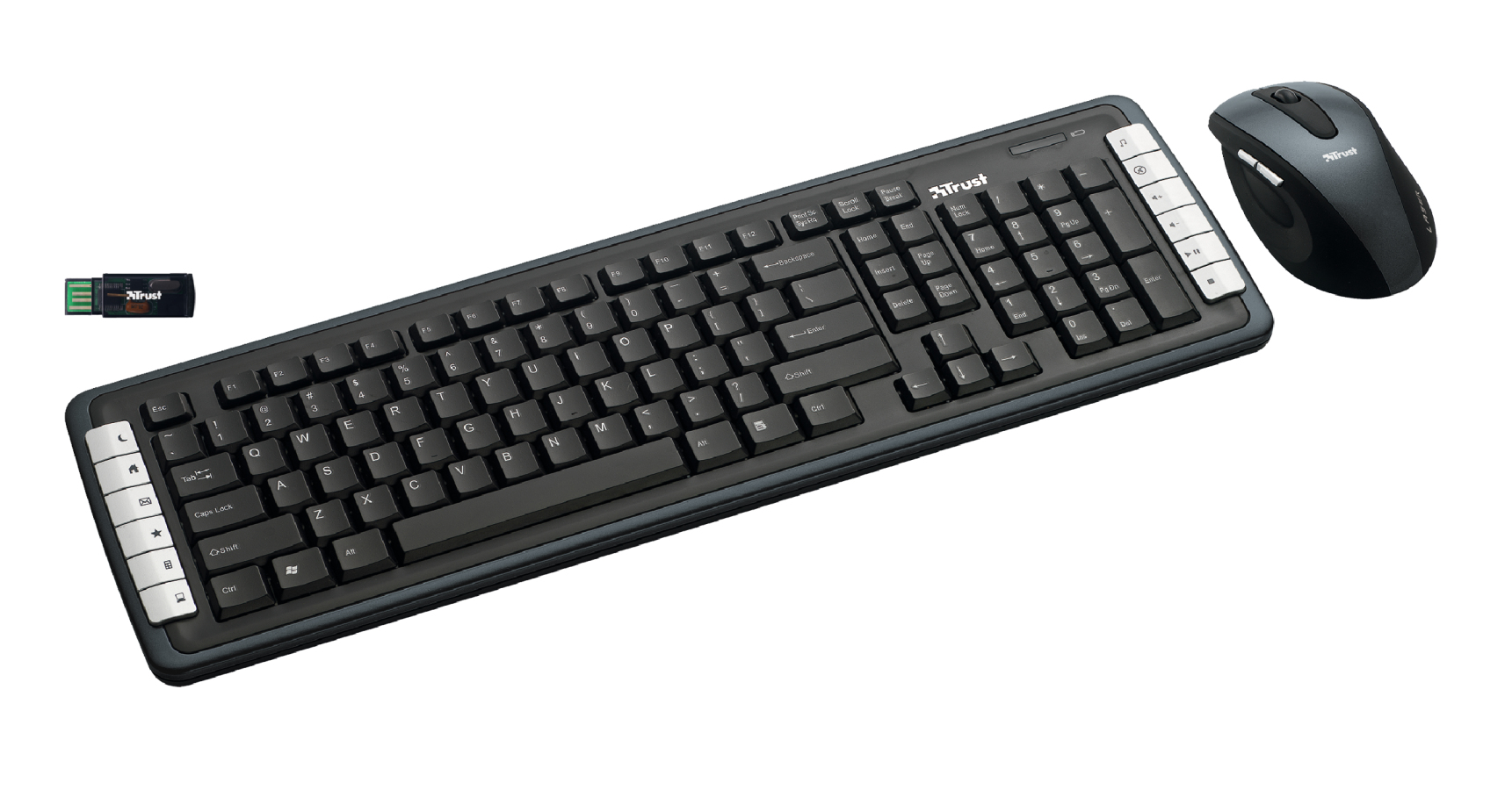 Trust DS-4400D keyboard Mouse included Home RF Wireless UK International Black, Silver