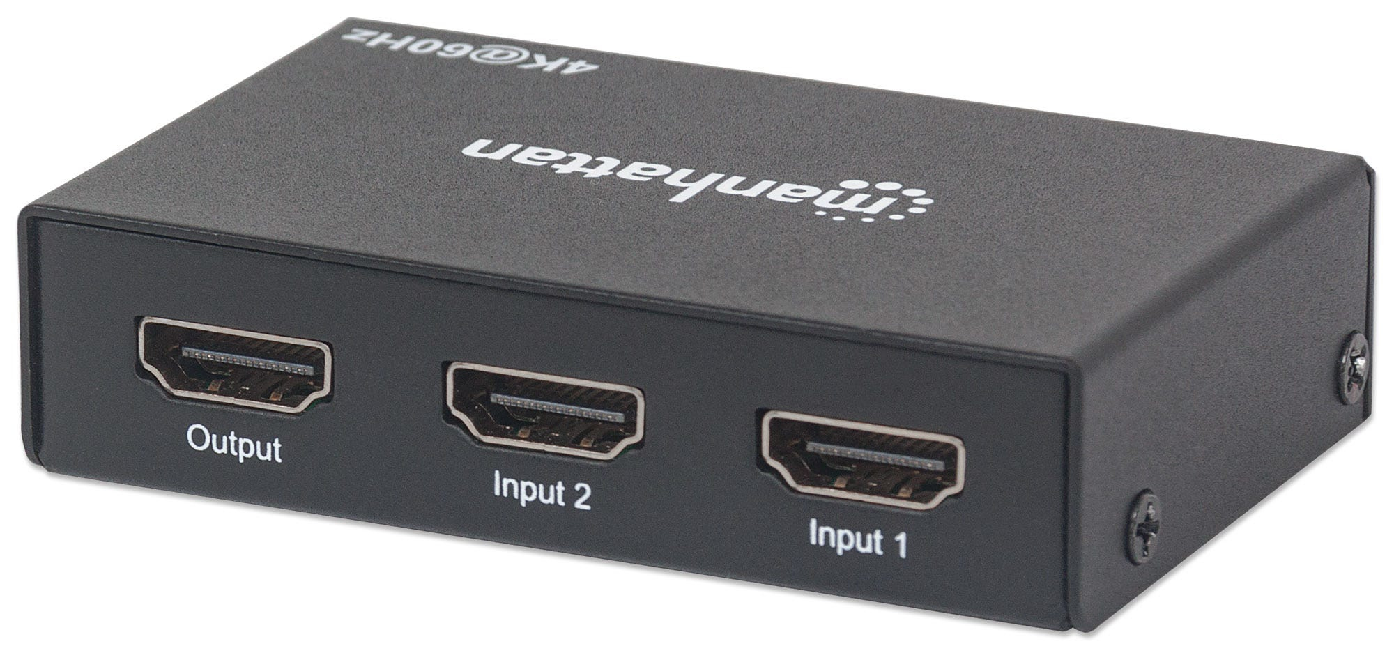 Manhattan HDMI Switch 2-Port, 4K@60Hz, Connects x2 HDMI sources to x1 display, Remote Control and Automatic and Manual Switching (via button), AC Powered (cable – image 4