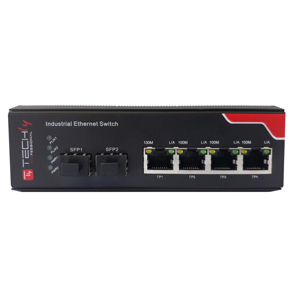 Techly I-SWHUB-IND1204 network switch Fast Ethernet (10/100) Black – image 2