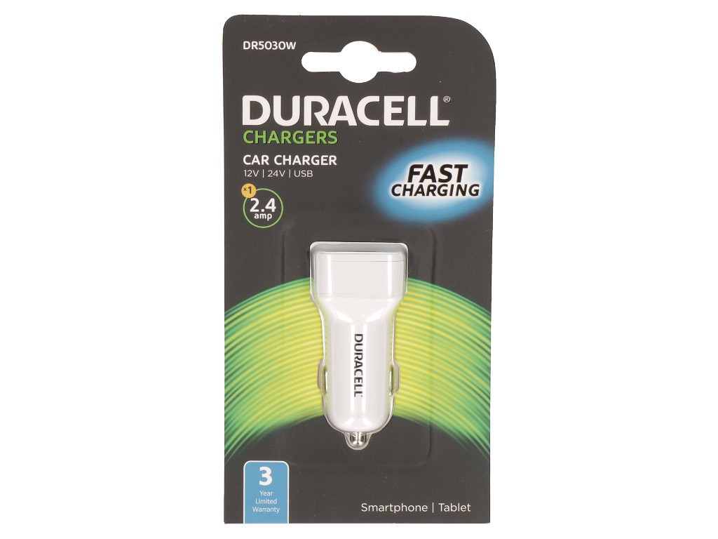 Duracell Single USB 2.4A In-Car Charger – image 1
