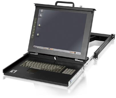 LevelOne 17" LCD Modular KVM Rack Console, German K/B – image 2