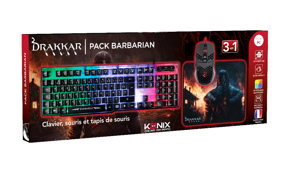 Konix 61889000004 keyboard Mouse included Gaming USB AZERTY French Black – image 6