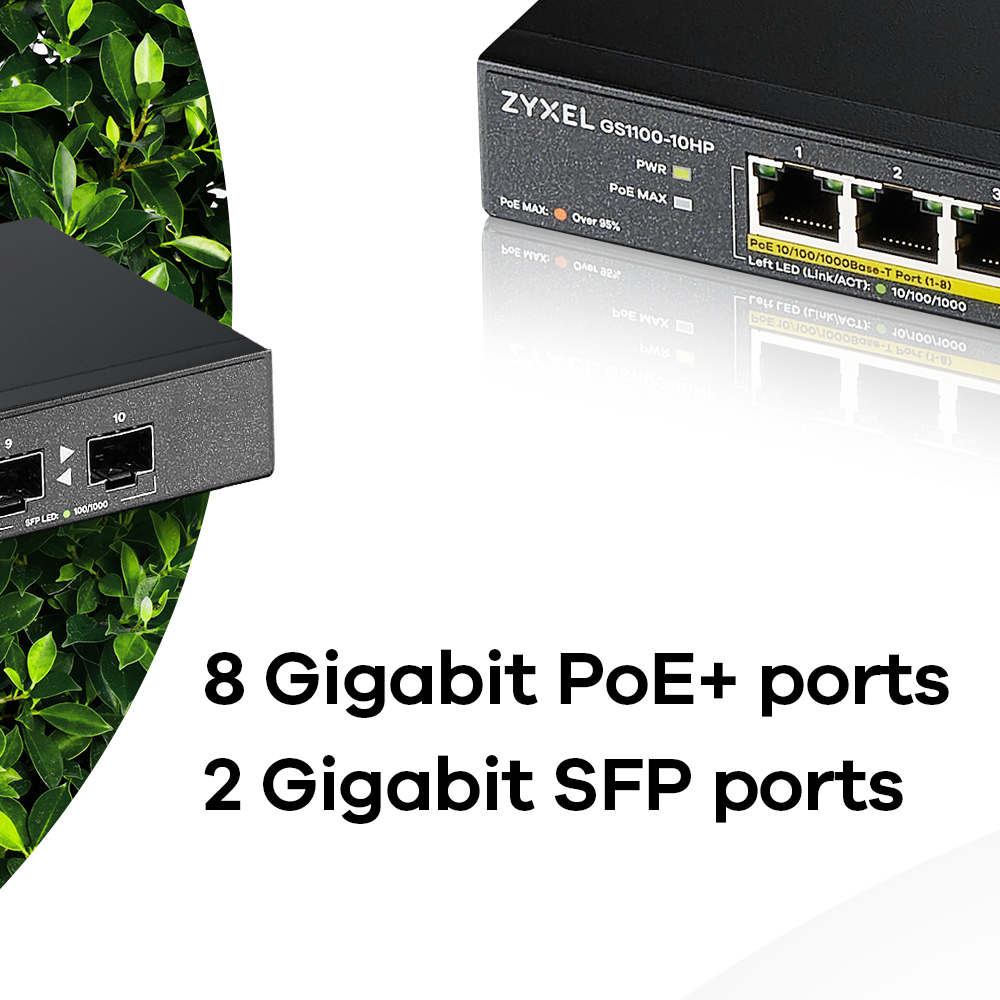 Zyxel GS1100-10HP Unmanaged Gigabit Ethernet (10/100/1000) Power over Ethernet (PoE) 1U Black – image 6