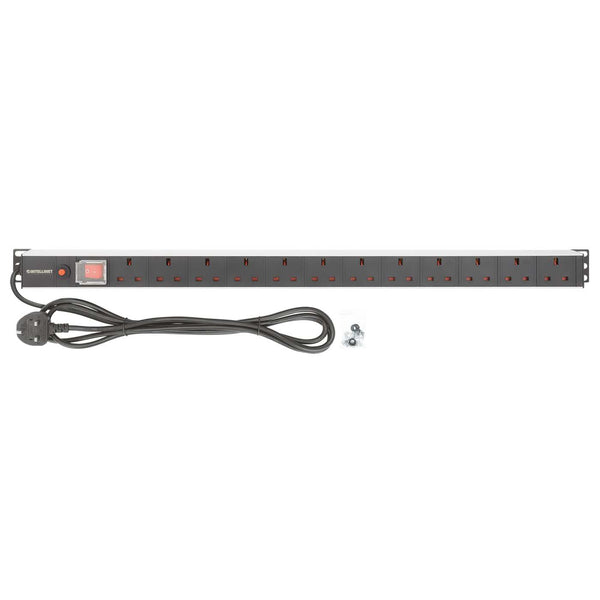 Intellinet 19" 1U PDU 12-way UK, Vertical type, With switch and overload protection, Rackmount, Power Distribution Unit, UK 3-pin outlets, 1.8m power cord, outp – image 6