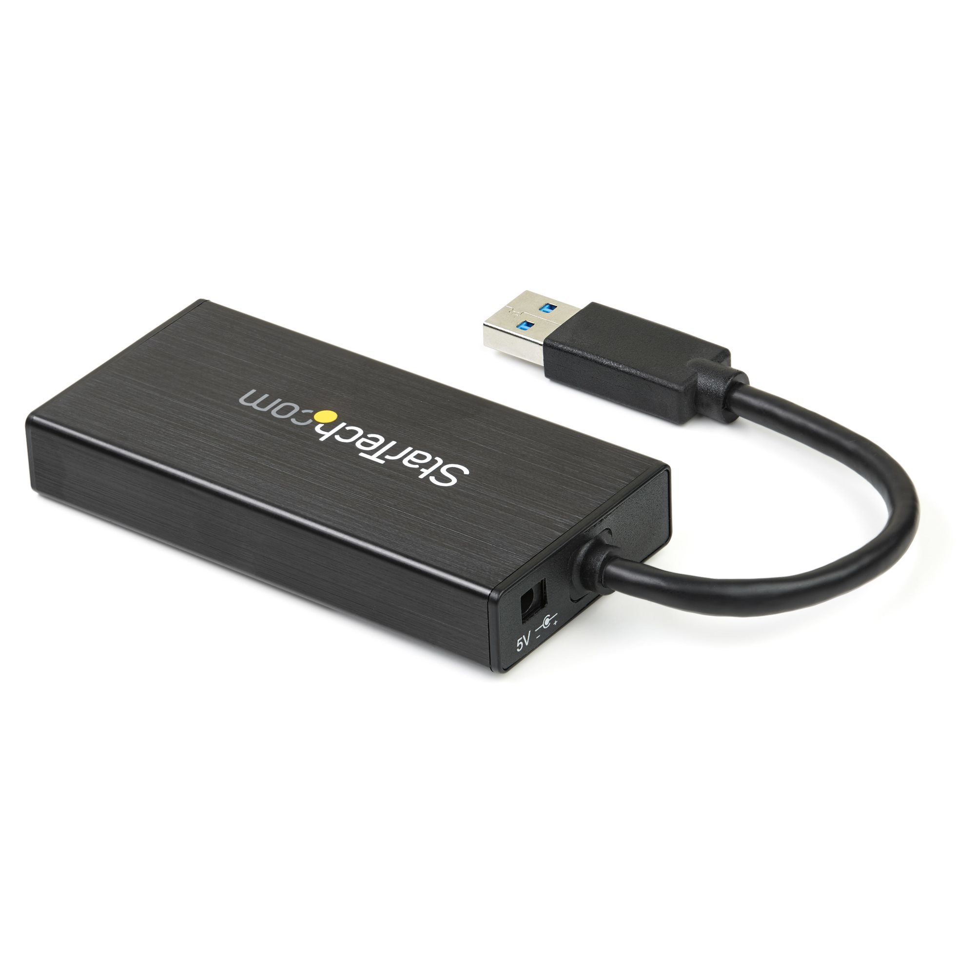 StarTech.com 3-Port Portable USB 3.0 Hub plus Gigabit Ethernet - 5Gbps - Aluminum with Built-in Cable - TAA – image 2