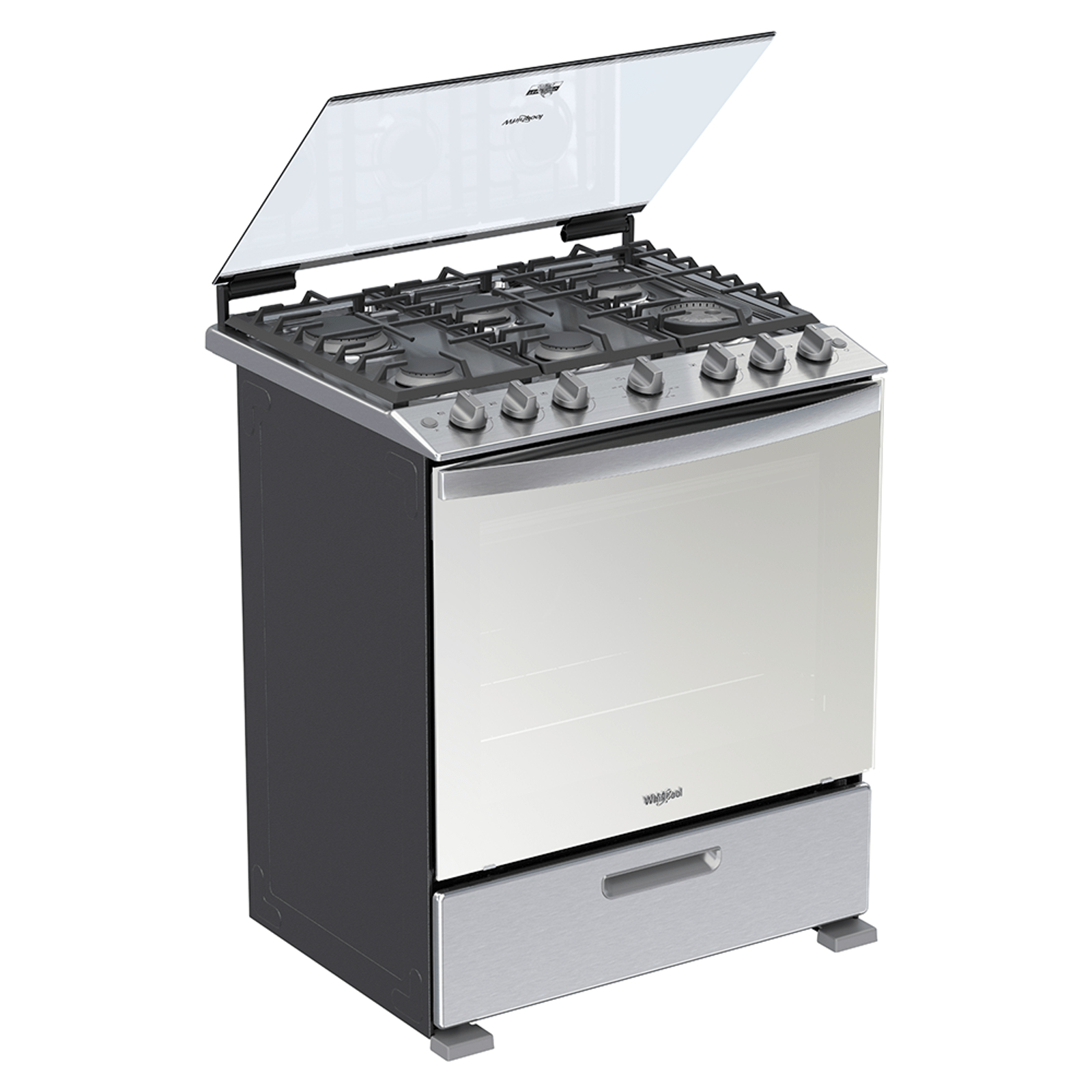 Whirlpool WFR5100S cooker Freestanding cooker Electric/Gas Gas Stainless steel – image 2