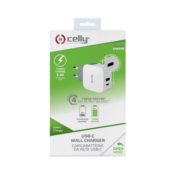 Celly TCTYPECUSBWH mobile device charger Universal White AC Indoor – image 2