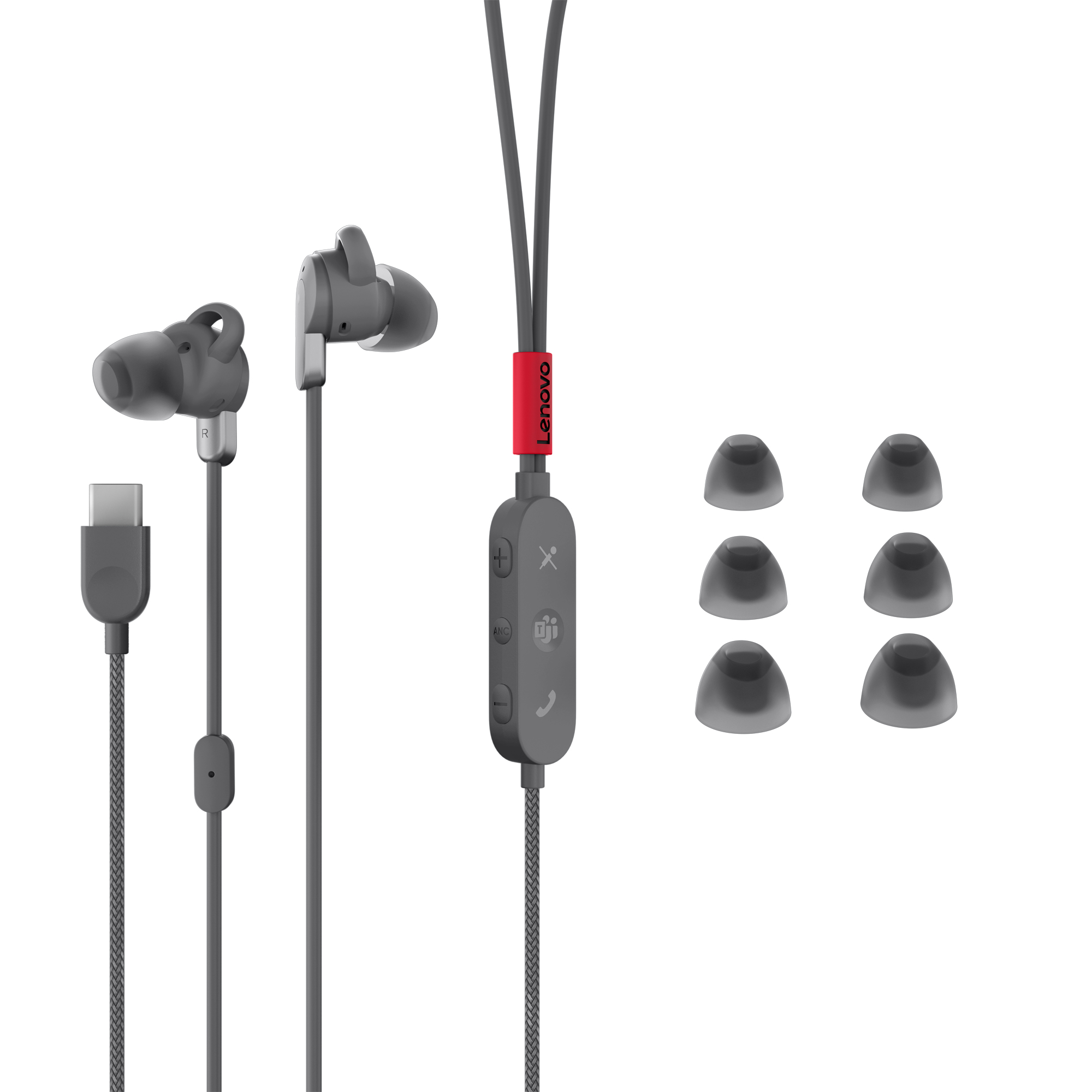 Lenovo GXD1C99237 headphones/headset Wired In-ear Calls/Music/Sport/Everyday USB Type-C Black – image 8