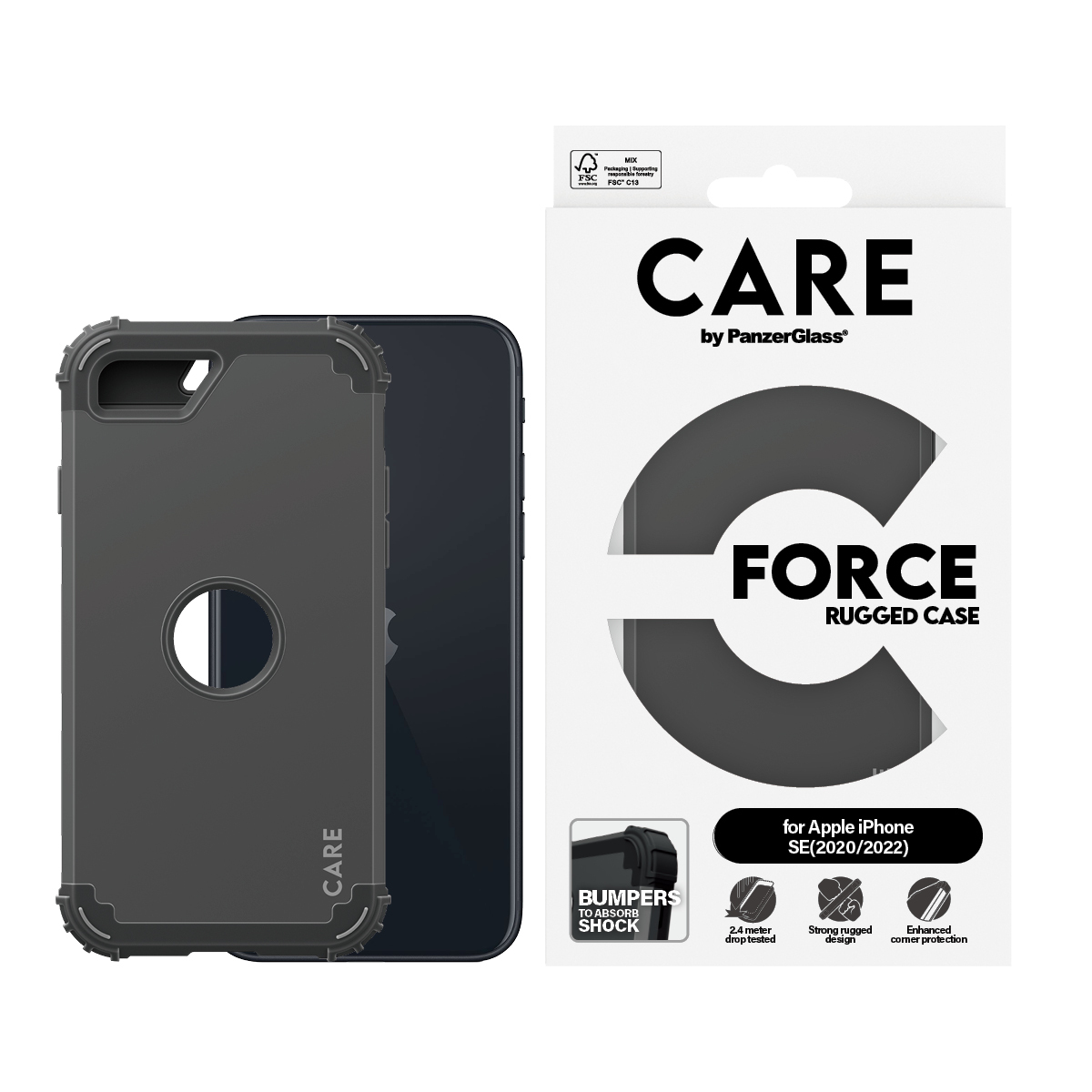 PanzerGlass CARE™ by PanzerGlass® Case Black FORCE iPhone SE (2020, 2022) – image 2