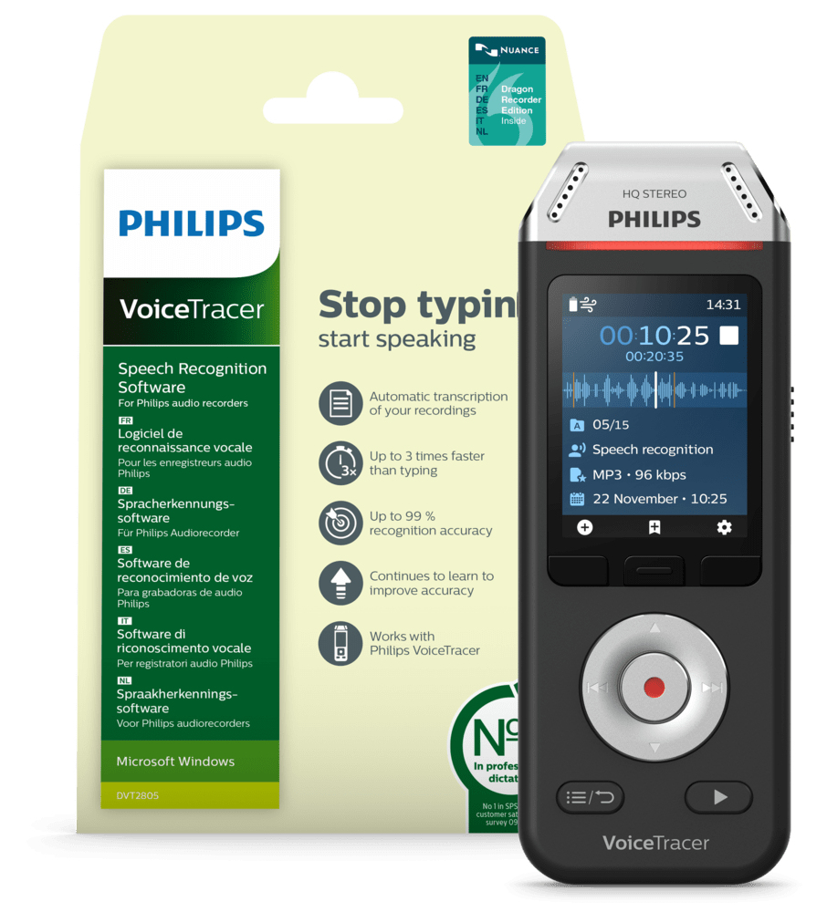 Philips Voice Tracer DVT2810/00 dictaphone Flash card Black, Chrome – image 6