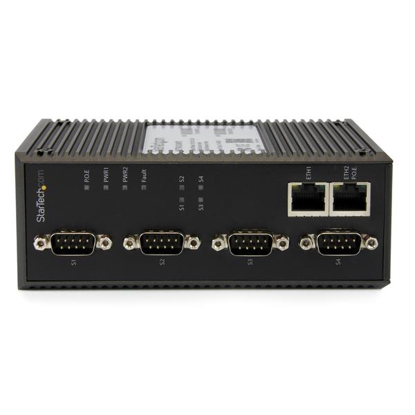 StarTech.com 4 Port Industrial RS-232 / 422 / 485 Serial to IP Ethernet Device Server - PoE-Powered – image 2