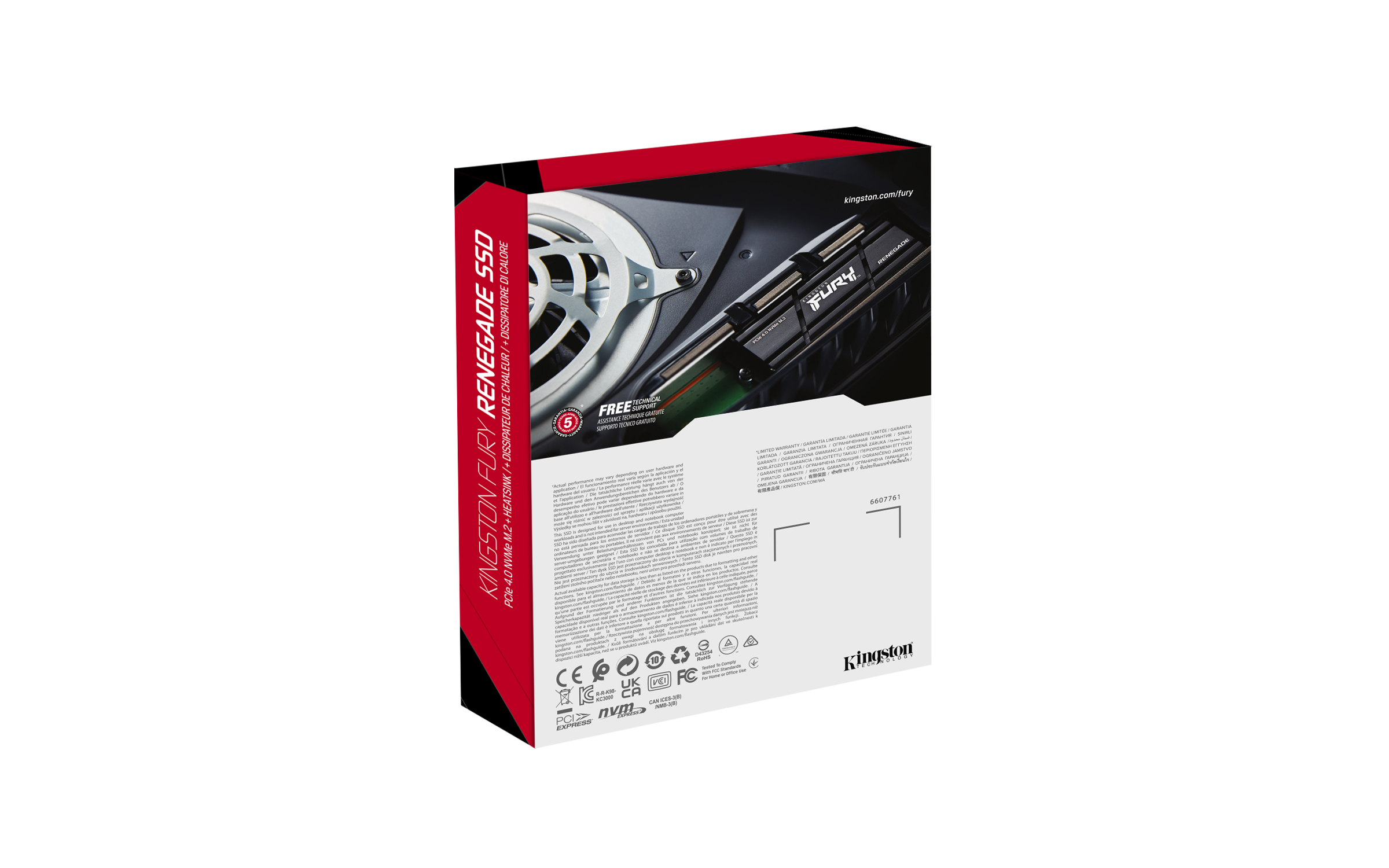 Unidad de Estado Sólido Kingston FURY Renegade - M.2 - 2TB - PCI-E 4.0 - C/Disipador - SFYRDK/2000G Unidad de Estado Sólido Kingston FURY Renegade - M.2 - 2TB - PCI-E 4.0 - C/Disipador - SFYRDK/2000G