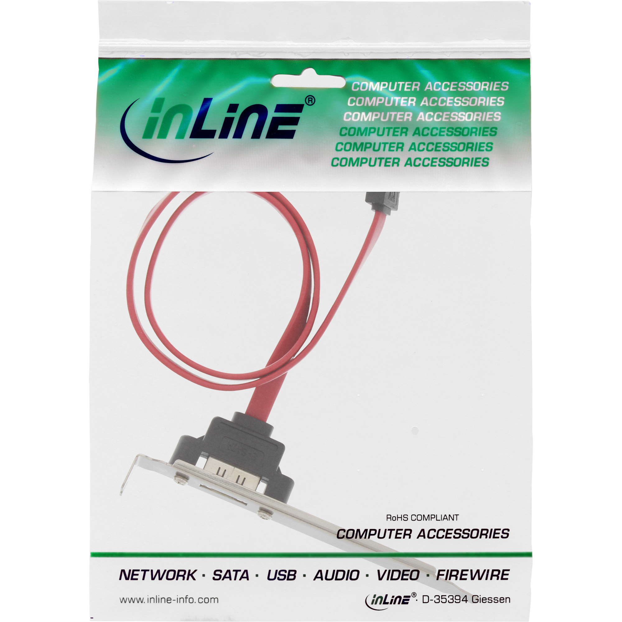 InLine eSATA Slot Bracket eSATA female external / internal SATA male 0.5m – image 2