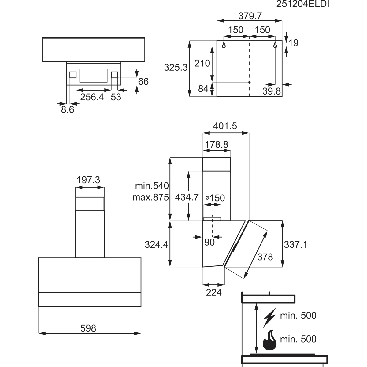 Electrolux LFV636K Wall-mounted Black 600 m³/h – image 4
