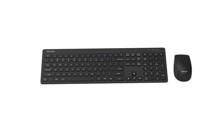 Philips 3000 series SPT6317B/93 keyboard Mouse included Universal RF Wireless QWERTY English Black – image 2