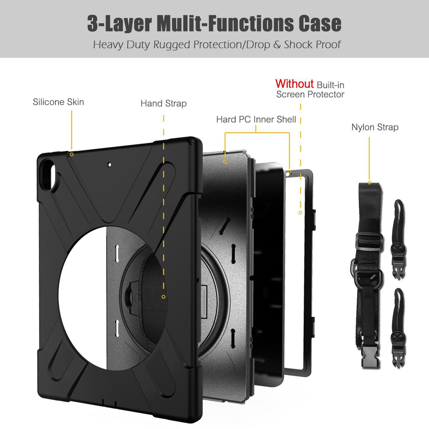 eSTUFF AUSTIN Defender Case for iPad Pro 10.5/Air 10.5 - Black – image 8