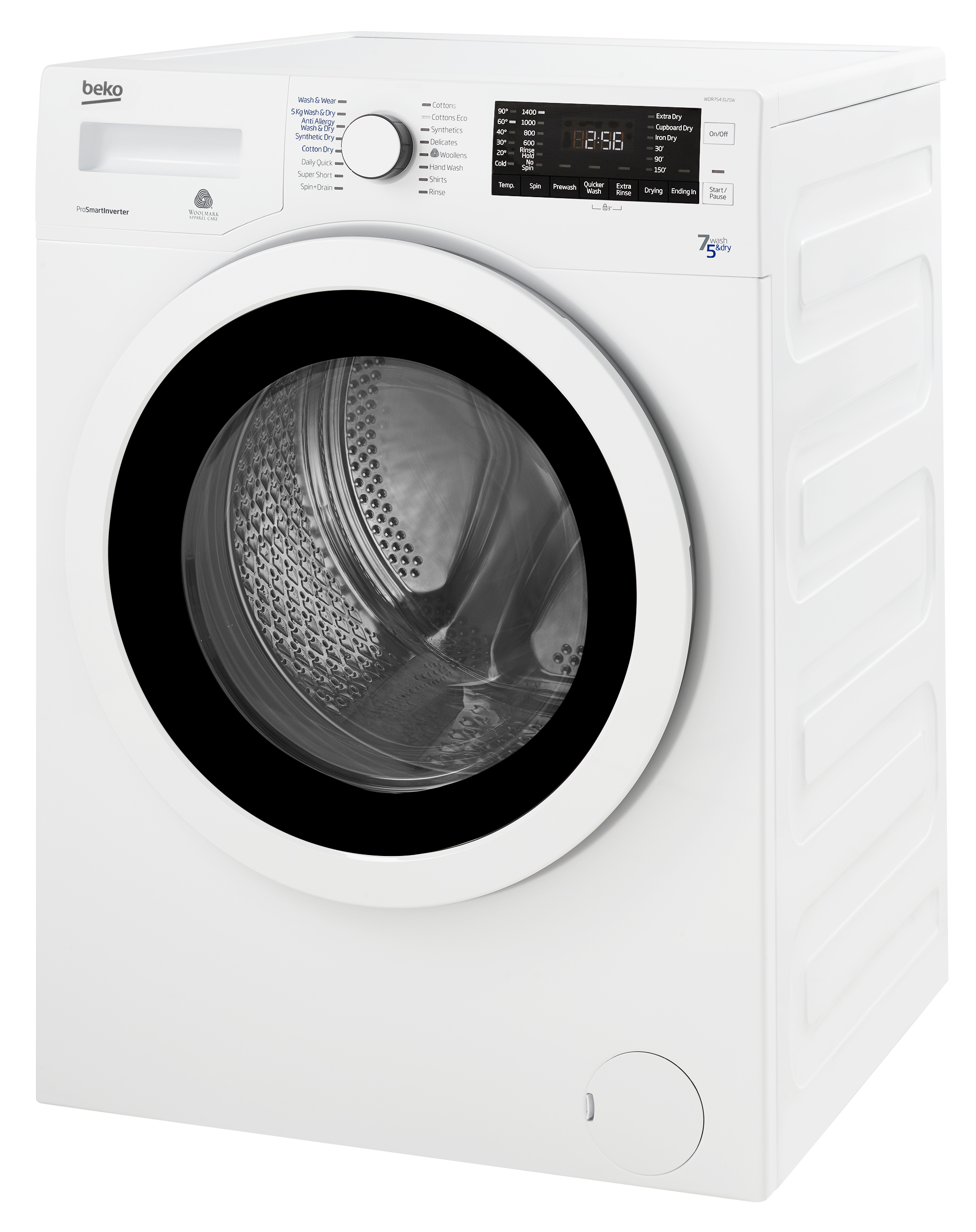 Beko WDR7543121 washer dryer Freestanding Front-load White – image 2