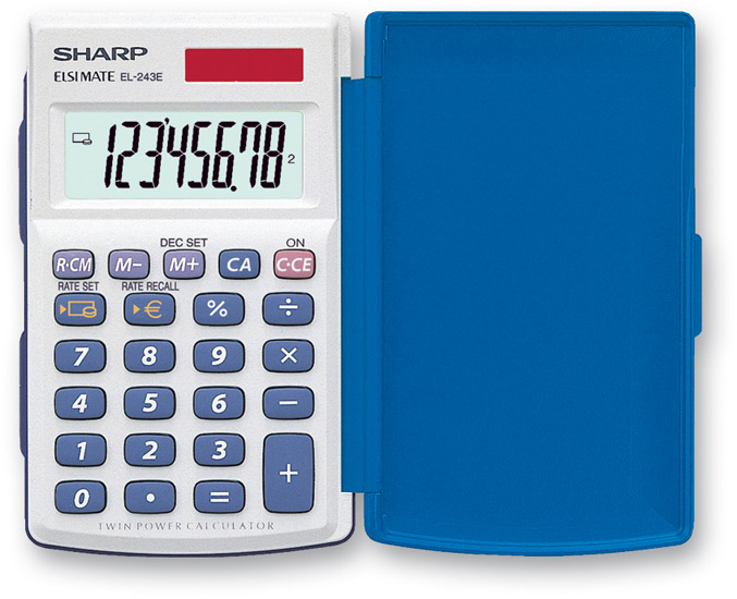 Sharp EL-243EB calculator Pocket Basic Blue, White