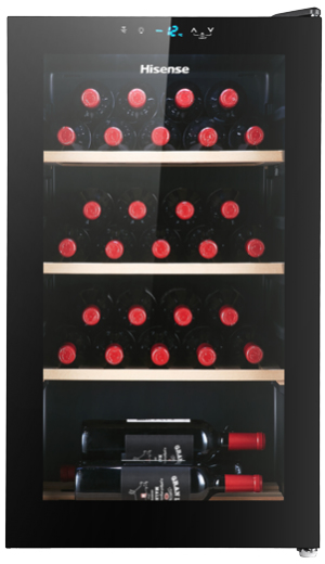 Hisense RW30D4AJ0 wine cooler Compressor wine cooler Freestanding Black 30 bottle(s)