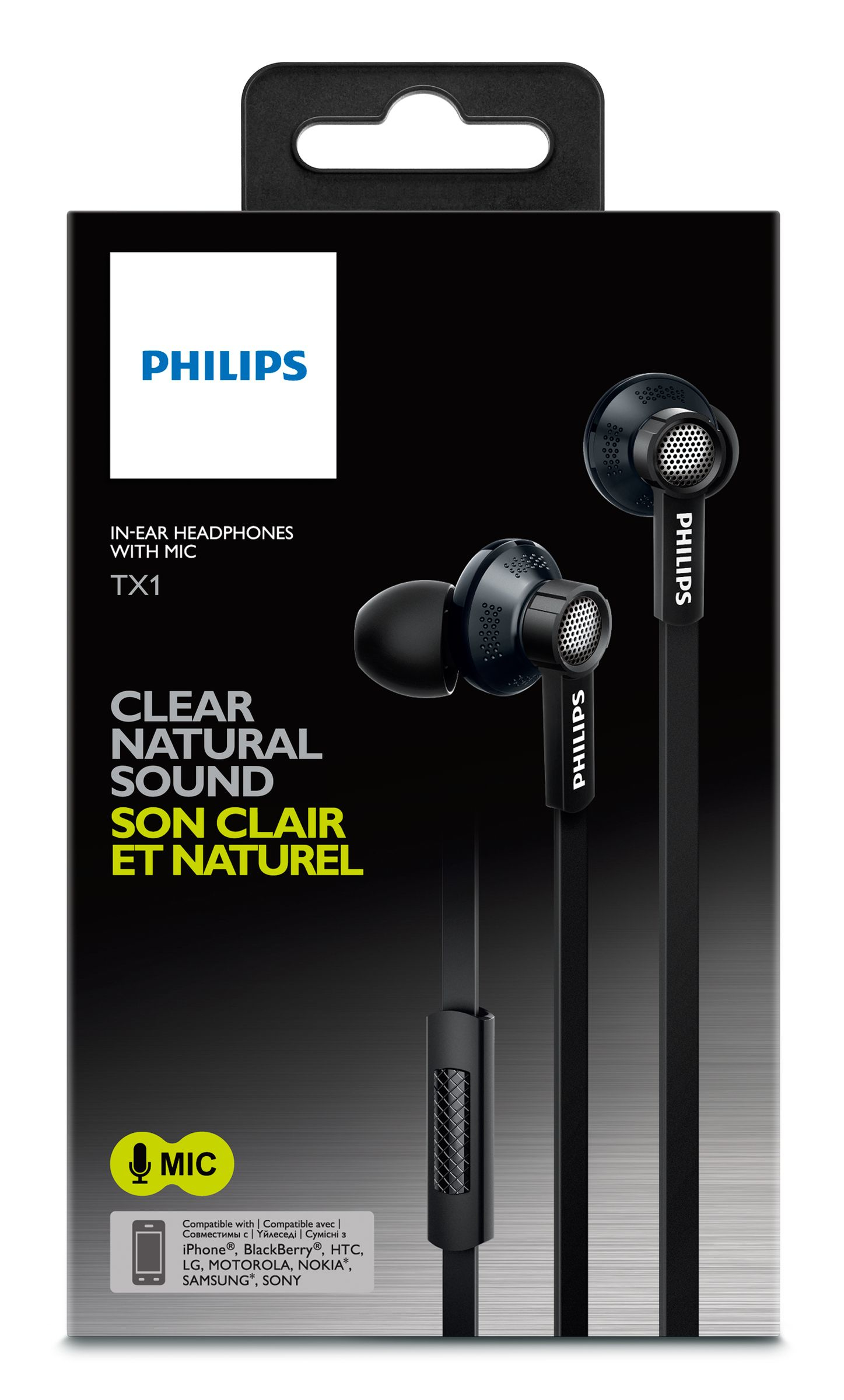 Philips TX1BK/27 headphones/headset Wired In-ear Black