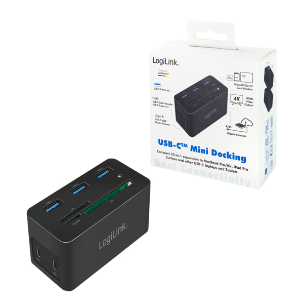 LogiLink UA0370 laptop dock/port replicator Wired USB 3.2 Gen 1 (3.1 Gen 1) Type-C Black – image 9