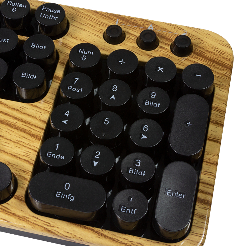 LogiLink ID0176 keyboard Mouse included Home RF Wireless QWERTZ German Black, Wood – image 5