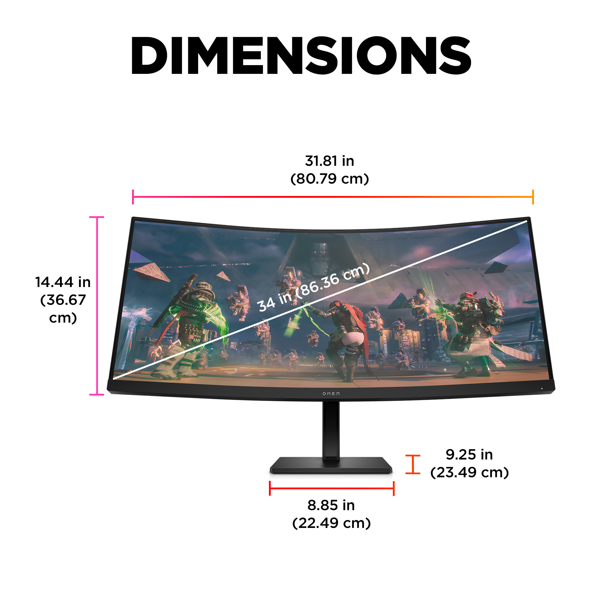 HP OMEN by HP 34 inch WQHD 165Hz Curved Gaming Monitor - OMEN 34c – image 7