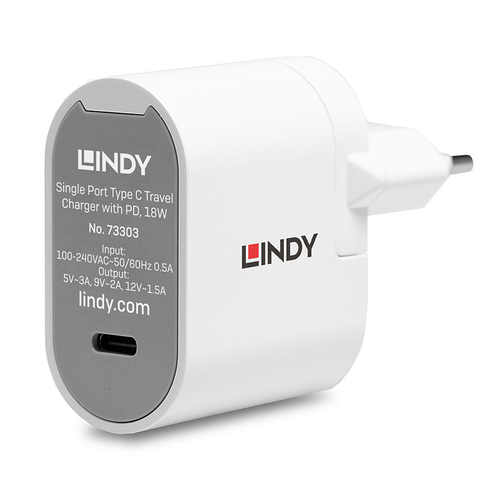 Lindy 18W USB Type C PD Charger, Multi Country – image 2