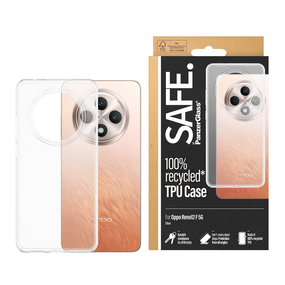 PanzerGlass SAFE. by PanzerGlass® TPU Case Transparent Oppo Reno 12 F 5G – image 2