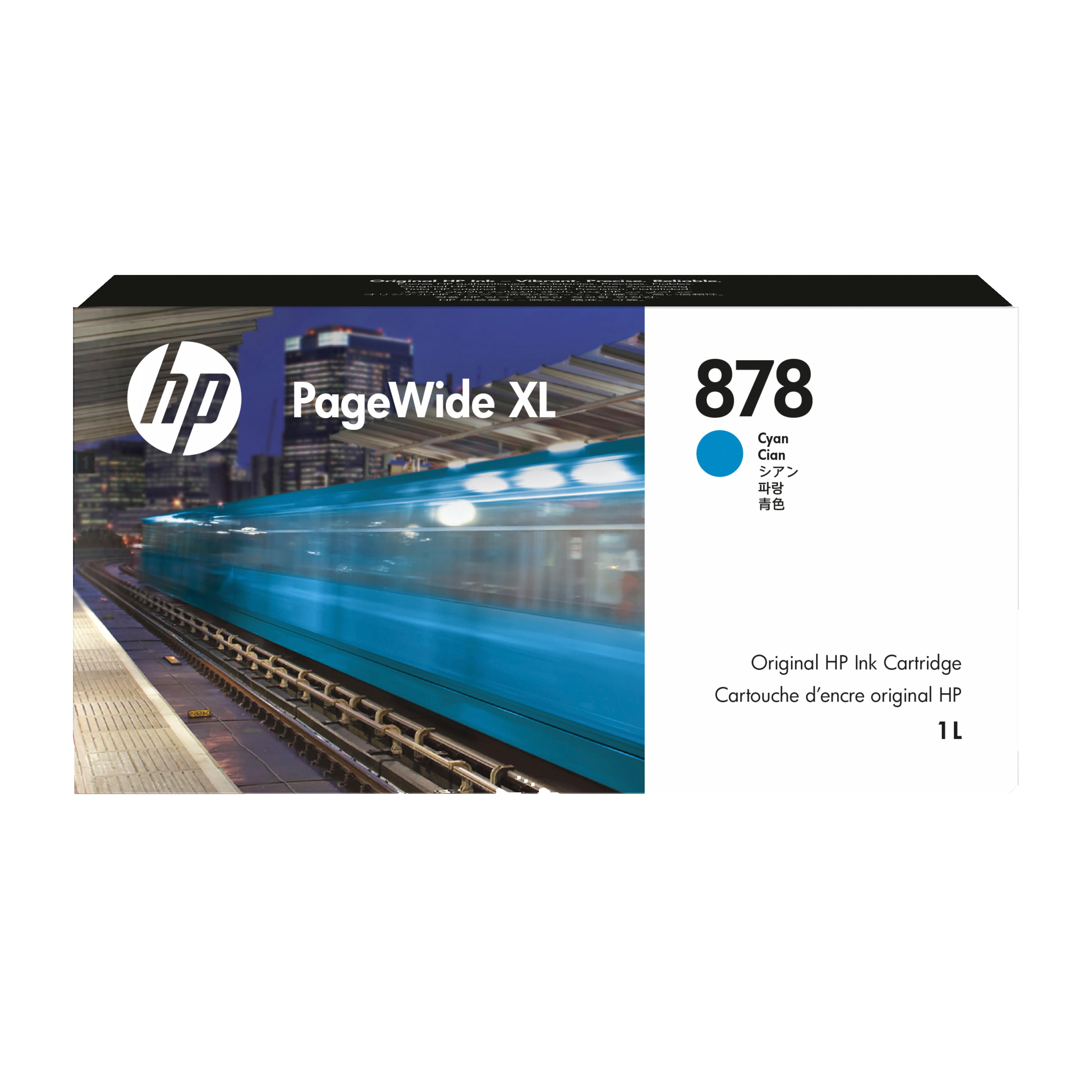 HP 878 - 1 L - cyan - original - PageWide XL - ink cartridge - for PageWide XL 8200