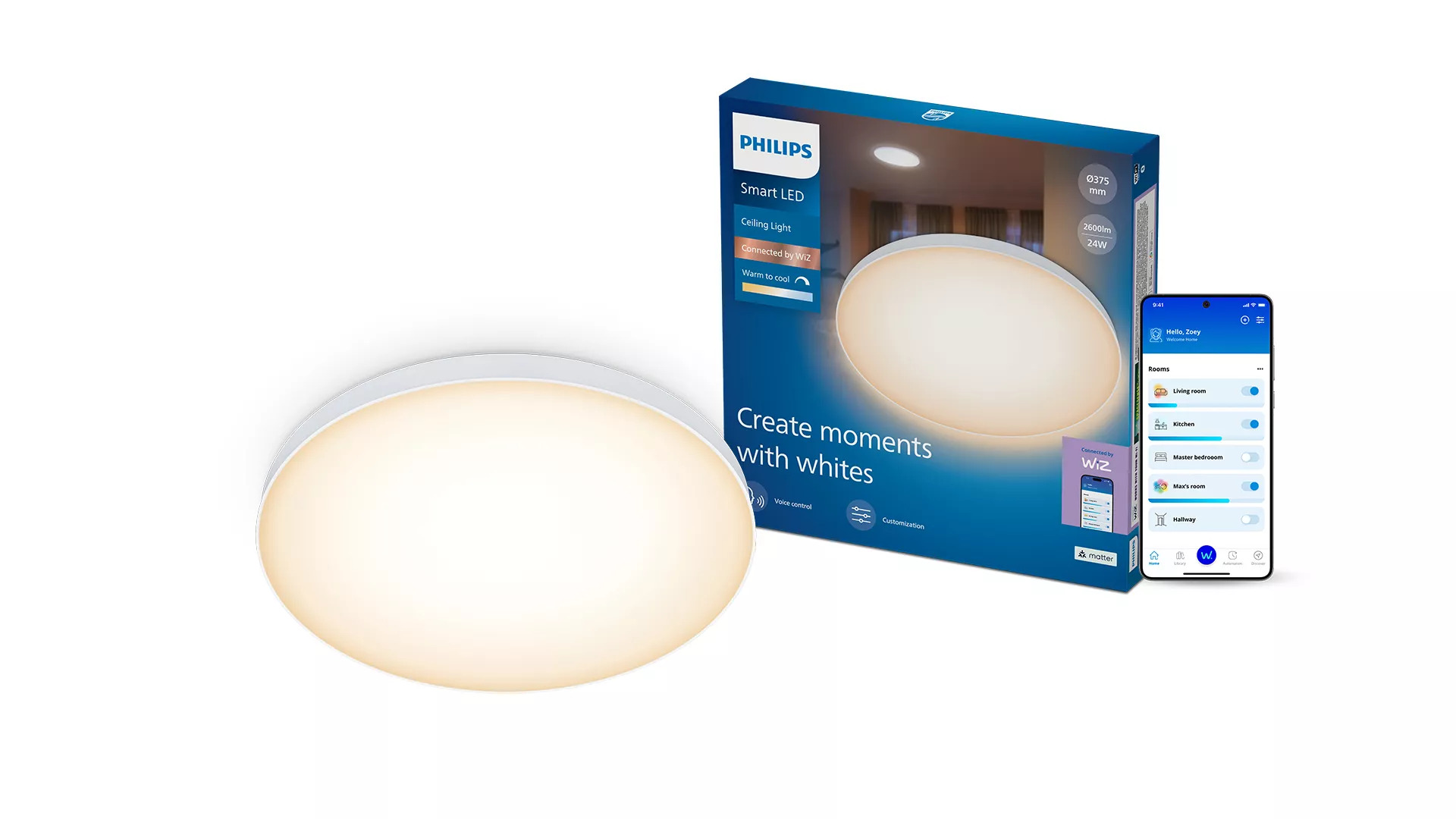 Philips by Signify Philips Ceiling Light, 2,600 lm, Tunable White Light, Round – image 2