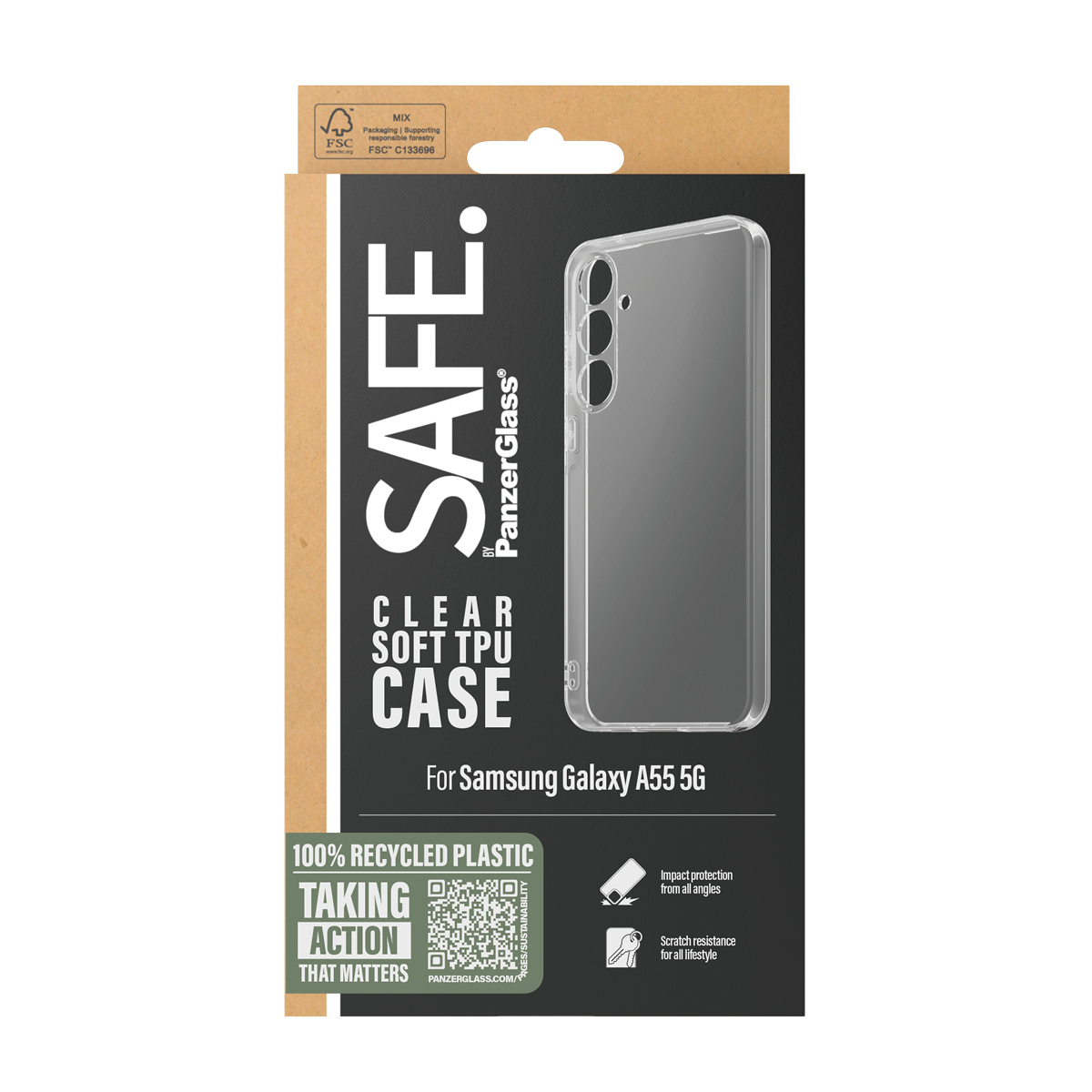 PanzerGlass SAFE. by PanzerGlass® TPU Case Samsung Galaxy A55 5G | Transparent – image 3