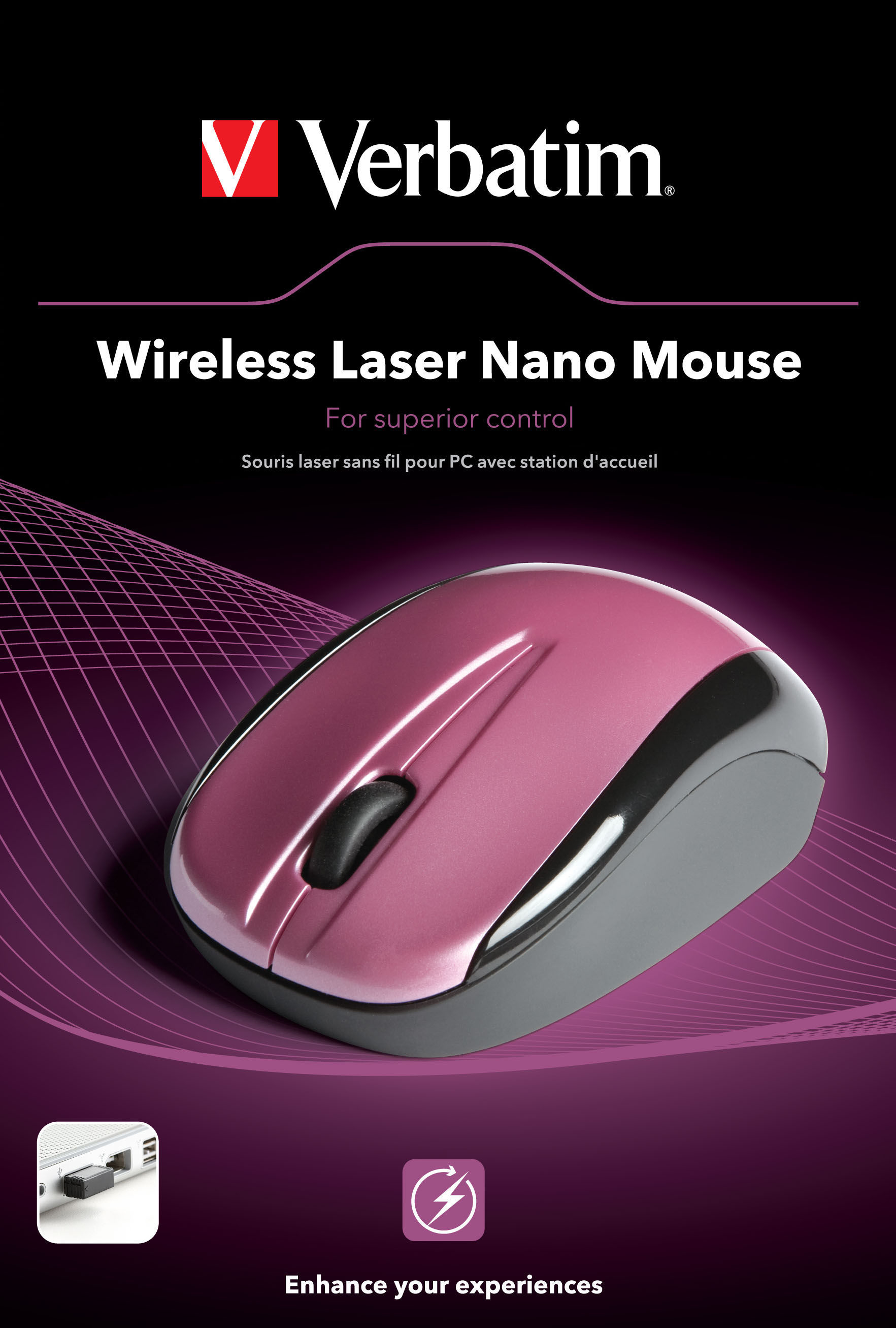Verbatim Wireless Laser Nano Mouse - Pink – image 3
