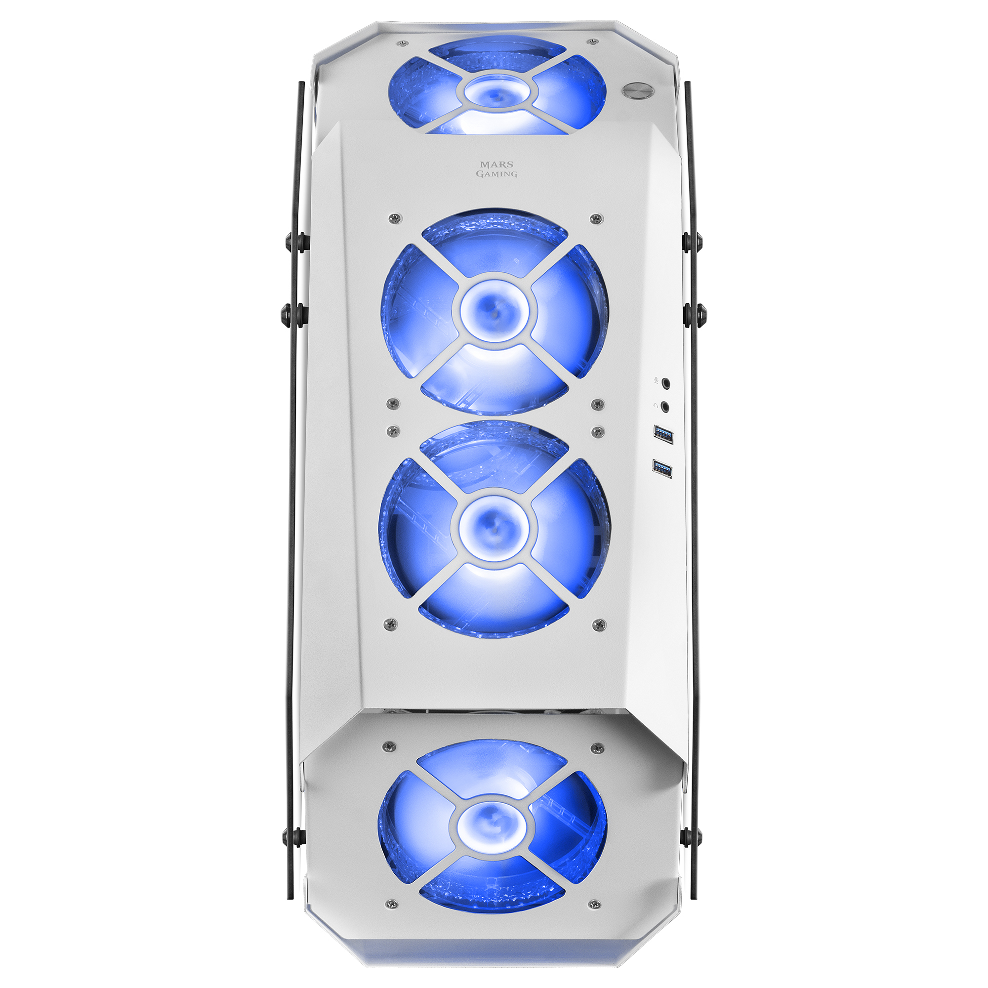 Mars Gaming MC51W White PC Gaming ATX Double Tempered Glass Case 5x RGB – image 7