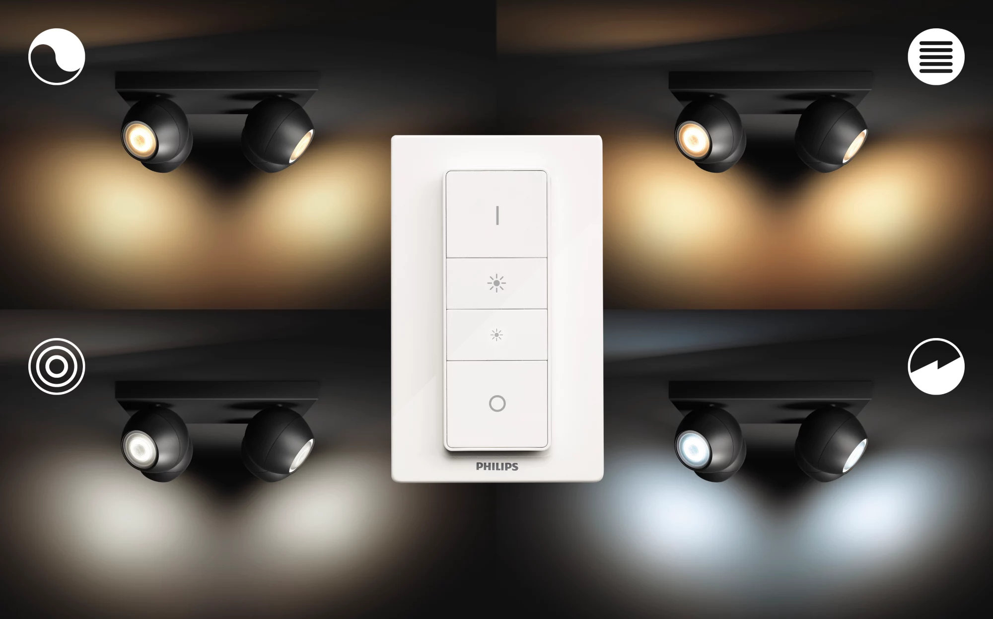 Philips by Signify Philips Hue White ambience Buckram quadruple spotlight – image 3