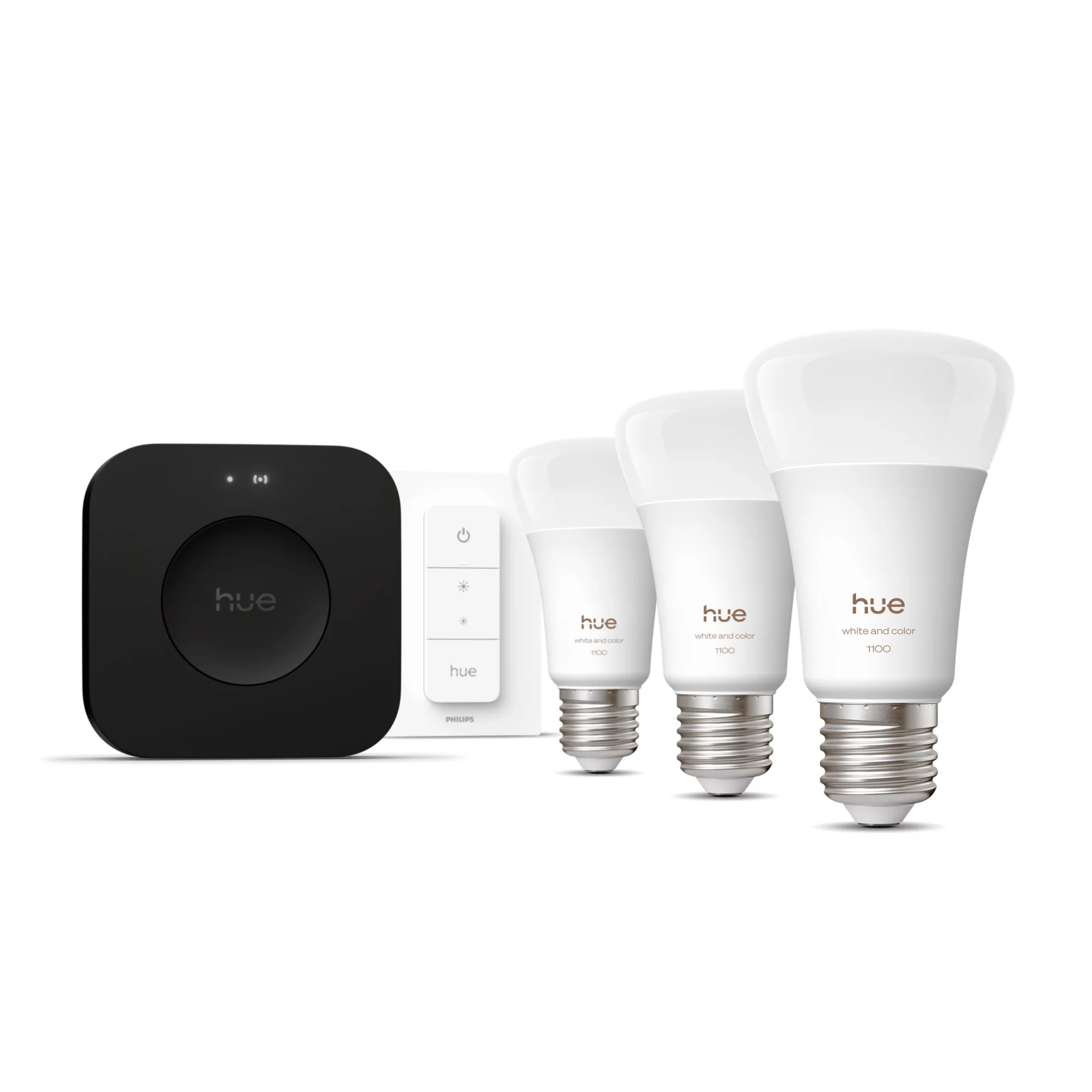 Philips by Signify Philips Hue White and colour ambience Starter kit: 3 E27 smart bulbs + Dimmer switch + Bridge Pro – image 2